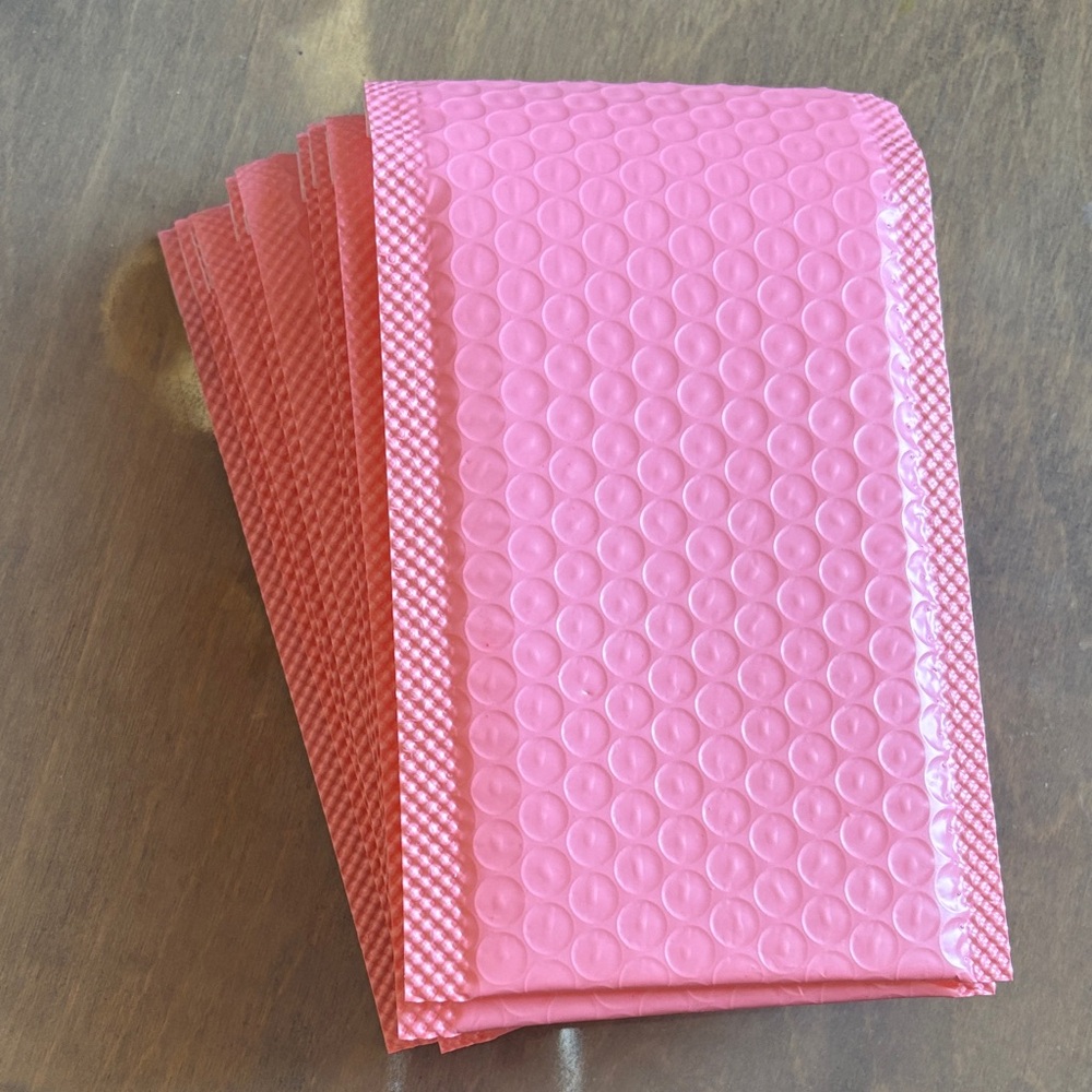 Pink Bubble Mailers 4.25 x 6 folded Set of 10